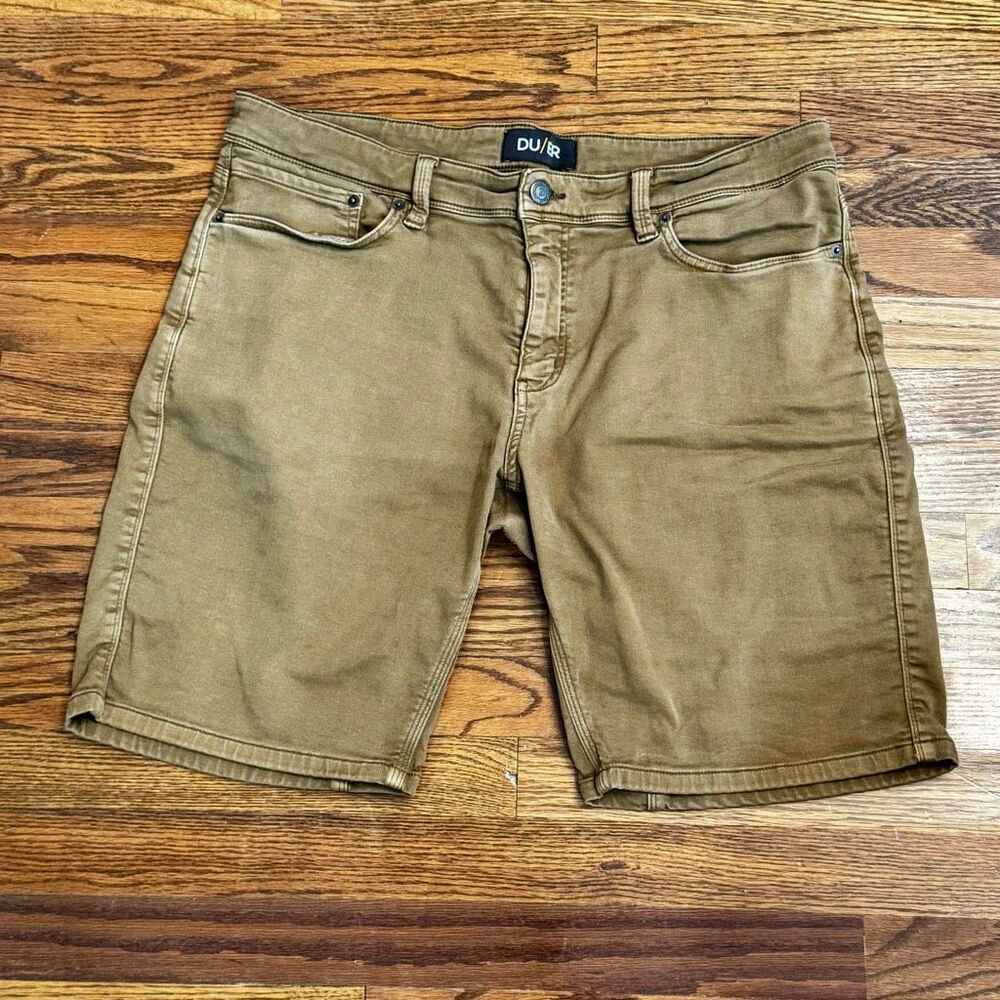 DU/ER No Sweat Relaxed Shorts. Tobacco color. Size 38.